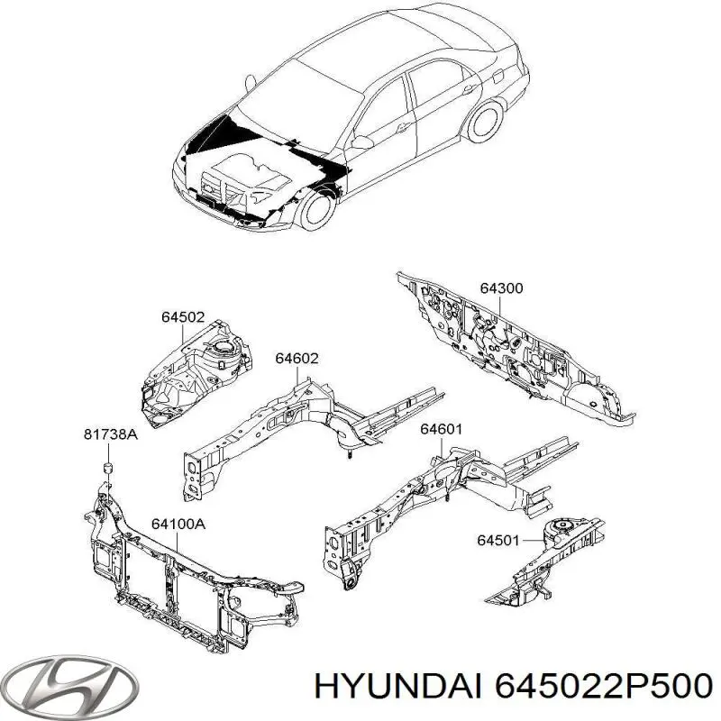 Купить 645022P500 Hyundai/Kia Арка крыла переднего правого