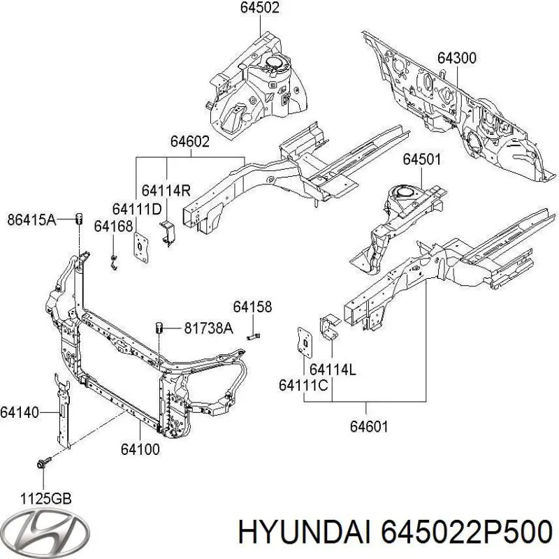 645022P500 Hyundai/Kia Арка крыла переднего правого