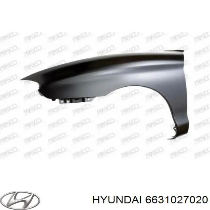 Крыло переднее левое 6631027020 Hyundai/Kia