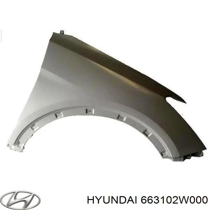 Крыло переднее левое Hyundai/Kia 663102W000