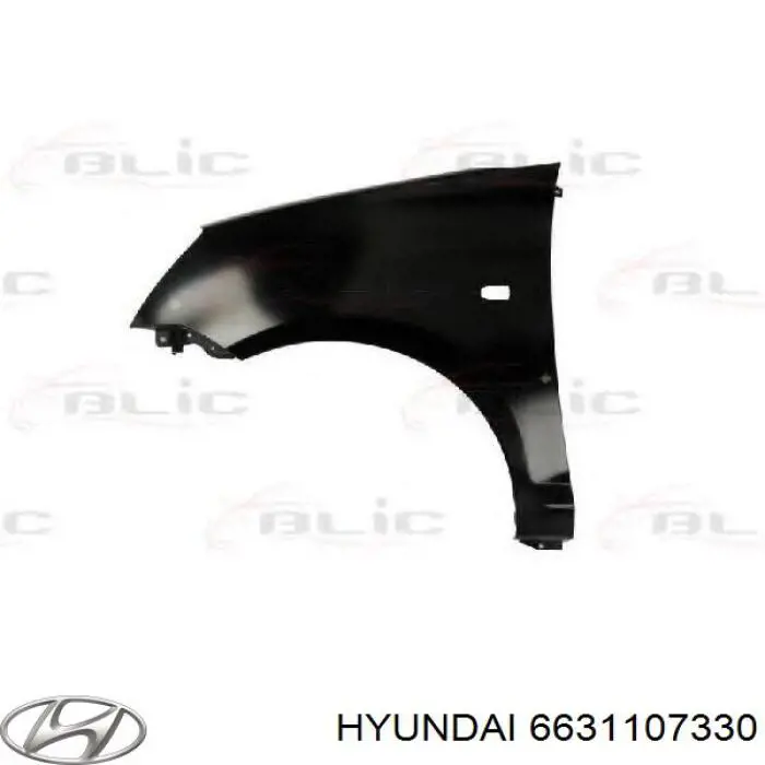 Крыло переднее левое 6631107330 Hyundai/Kia