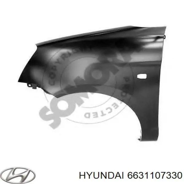 Крыло переднее левое Hyundai/Kia 6631107330 цена, от 42.55 USD