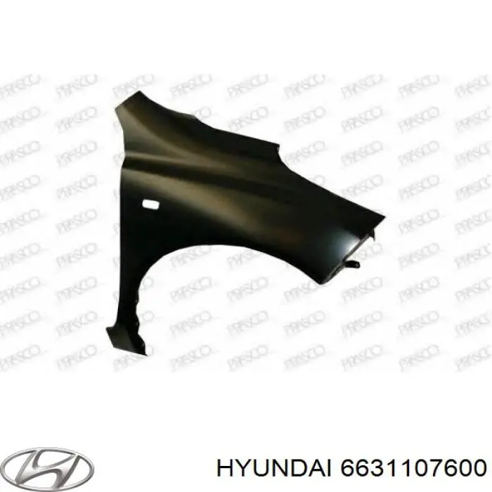 Крыло переднее левое Hyundai/Kia 6631107500 цена, от 217.92 USD