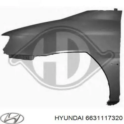 Крыло переднее левое Hyundai/Kia 6631117320 цена, от 50.12 USD