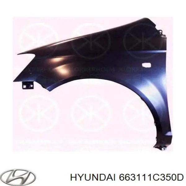 Крыло переднее левое 663111C350D Hyundai/Kia