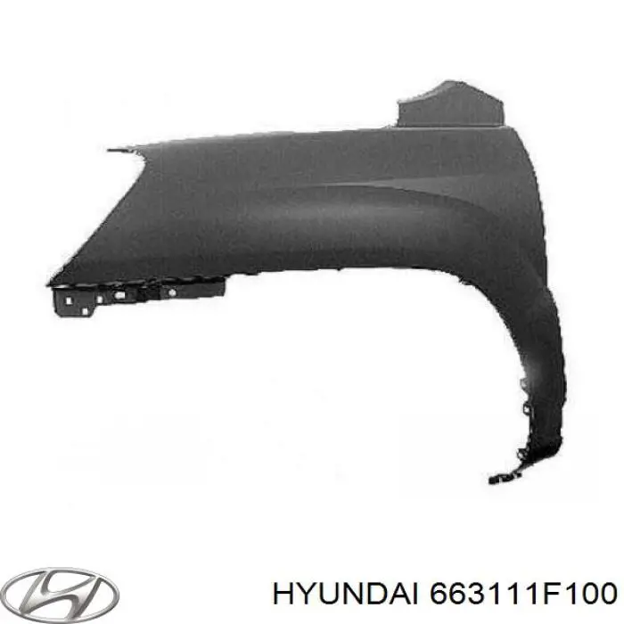 Крыло переднее левое 663111F100 Hyundai/Kia