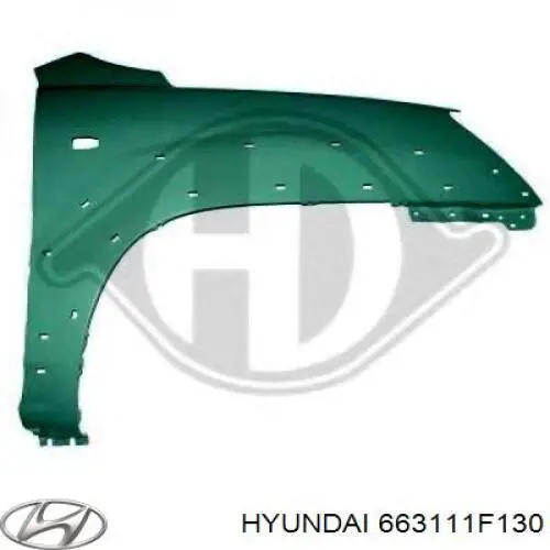 663111F130 Hyundai/Kia крыло переднее левое