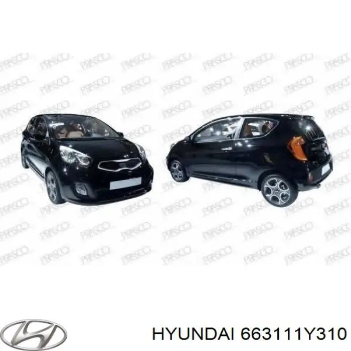 663111Y310 Hyundai/Kia крыло переднее левое