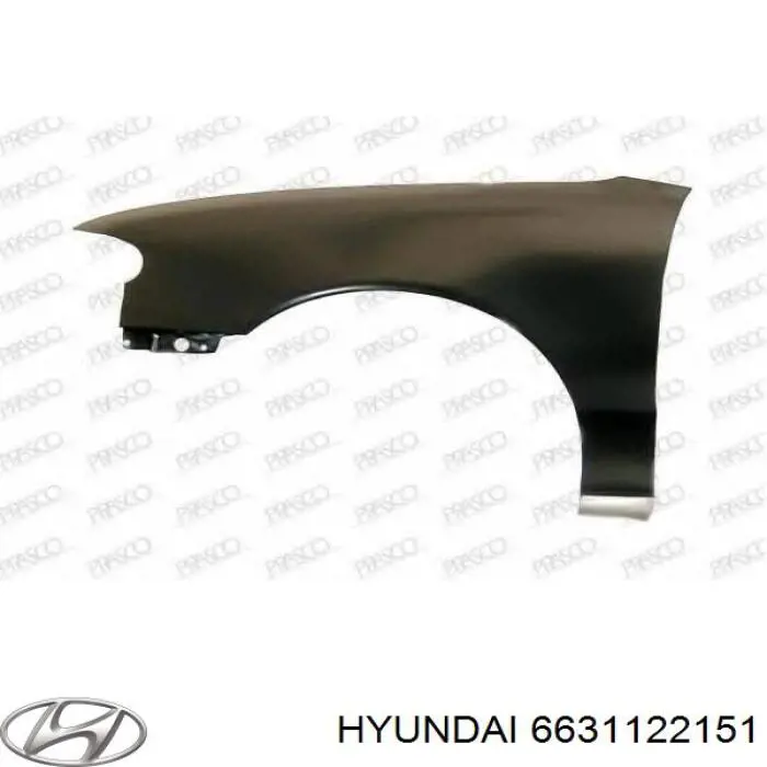 Крыло переднее левое Hyundai/Kia 6631122151 цена, от 40.47 USD