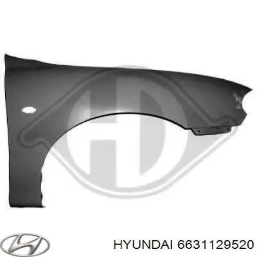 Крыло переднее левое на Hyundai Lantra II 
