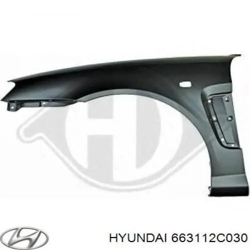 Крыло переднее левое 663112C030 Hyundai/Kia