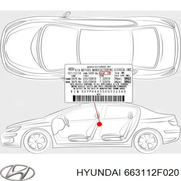663112F020 Hyundai/Kia pára-lama dianteiro esquerdo