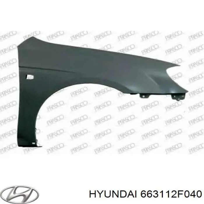 Крыло переднее левое Hyundai/Kia 663112F040 цена, от 54.15 USD