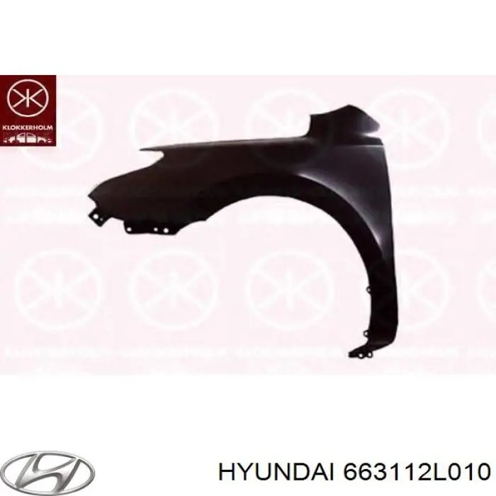 Крыло переднее левое 663112L010 Hyundai/Kia