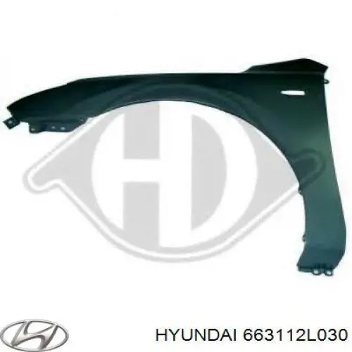 Крыло переднее левое 663112L030 Hyundai/Kia