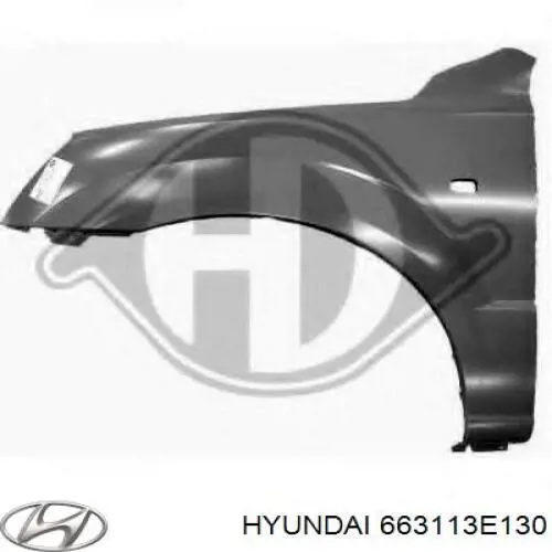 663113E130 Hyundai/Kia pára-lama dianteiro esquerdo