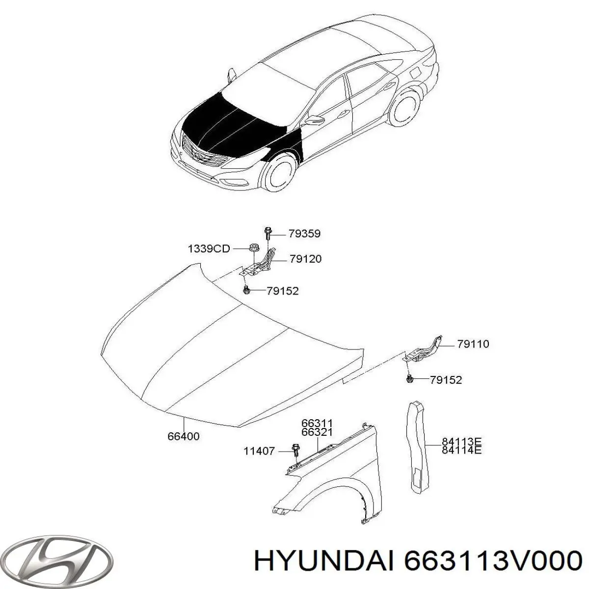 Крыло переднее левое на Hyundai Azera HG