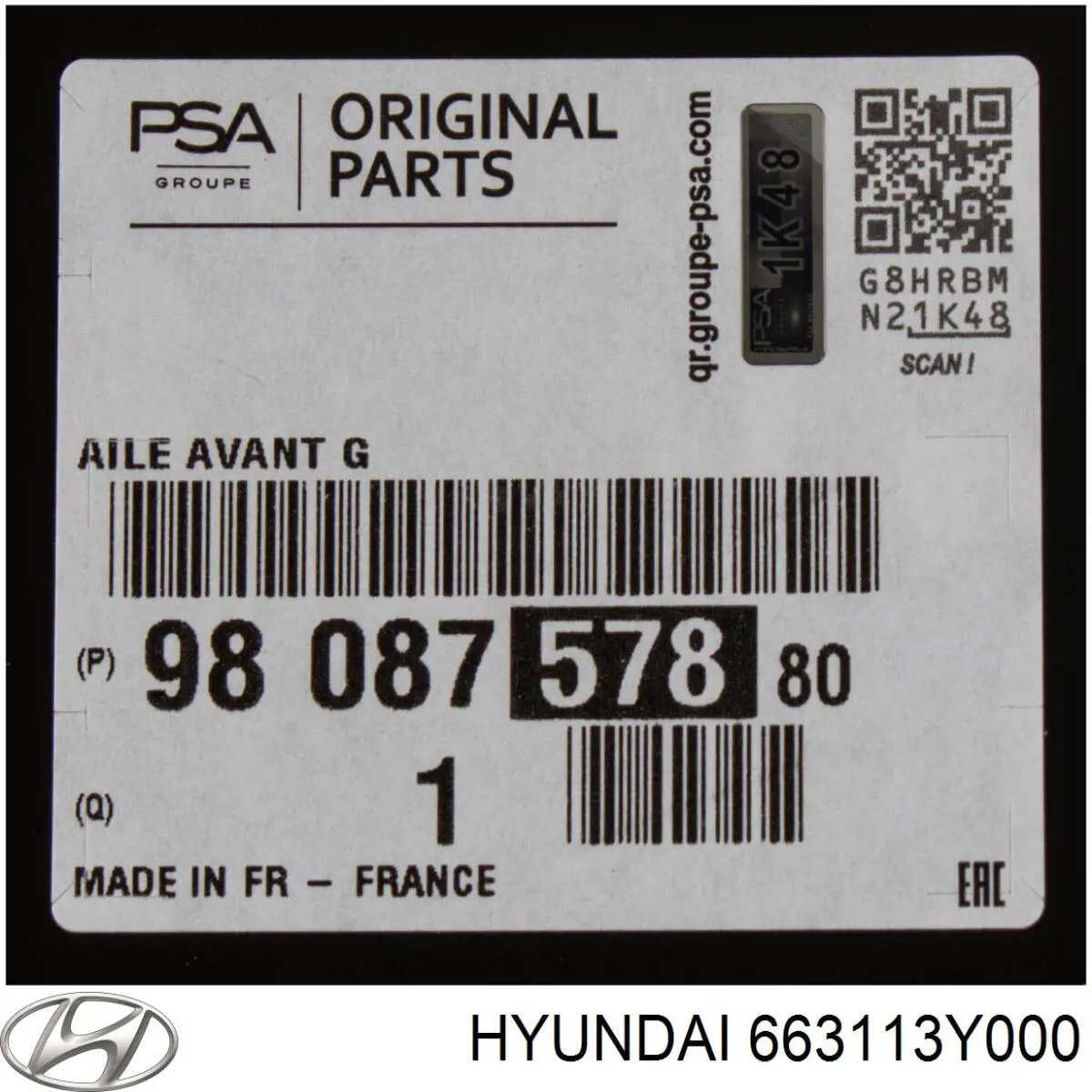 663113Y000 Hyundai/Kia Переднее левое крыло
