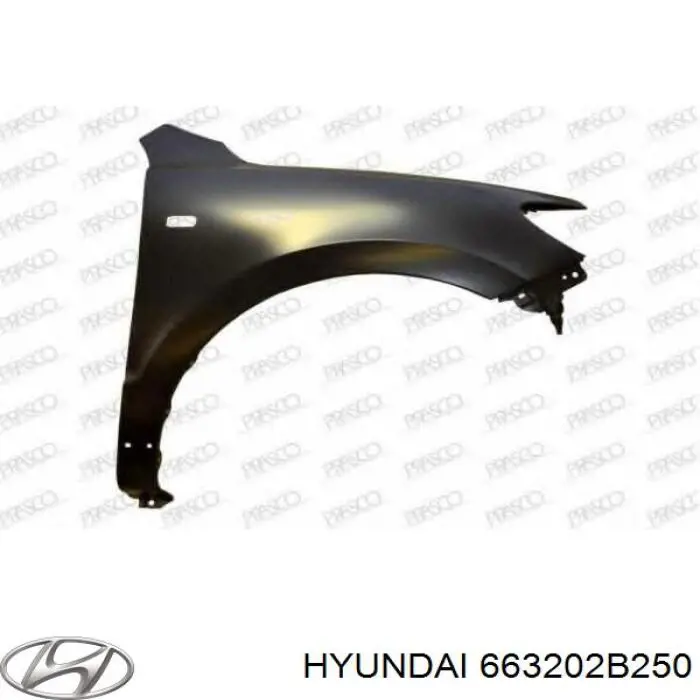 663202B250 Hyundai/Kia крыло переднее правое