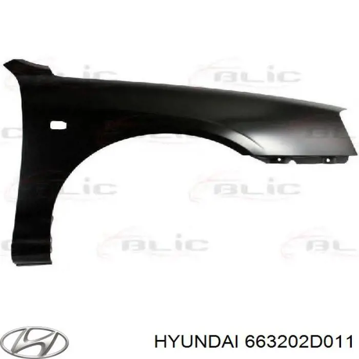 663202D011 Hyundai/Kia pára-lama dianteiro direito