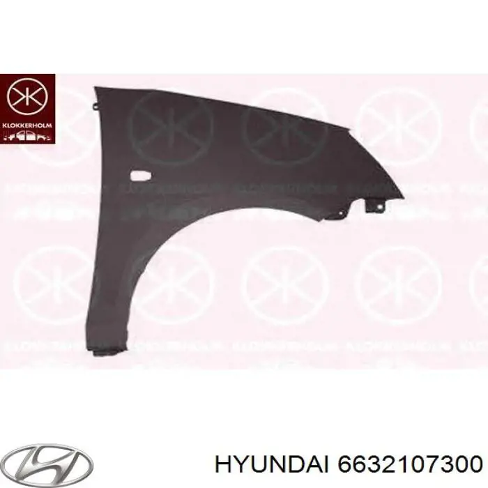 Крыло переднее правое 6632107300 Hyundai/Kia