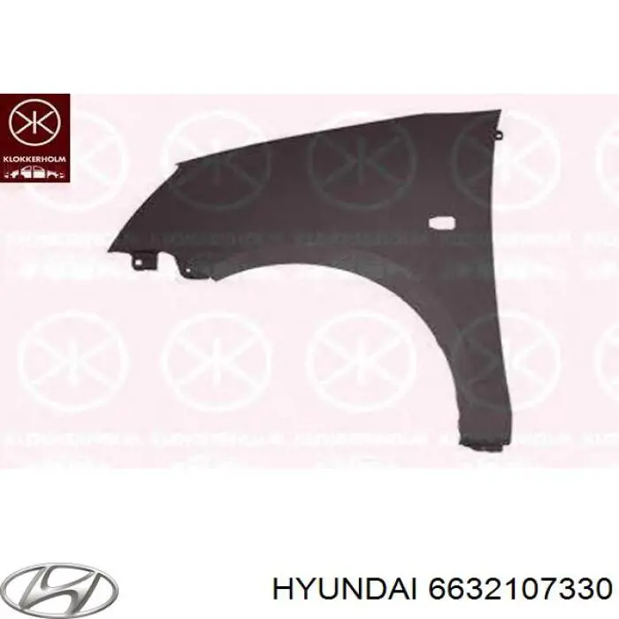 6632107330 Hyundai/Kia Переднее правое крыло