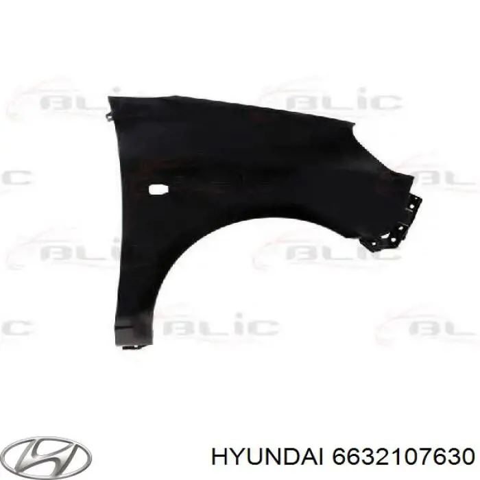 Крыло переднее правое 6632107630 Hyundai/Kia