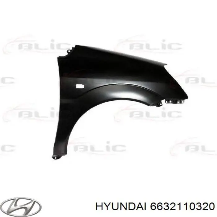 Крыло переднее правое 6632110320 Hyundai/Kia