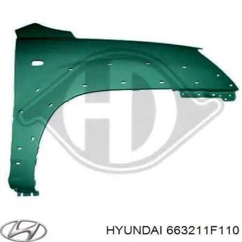 663211F110 Hyundai/Kia pára-lama dianteiro direito