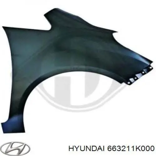 663211K000 Hyundai/Kia Переднее правое крыло