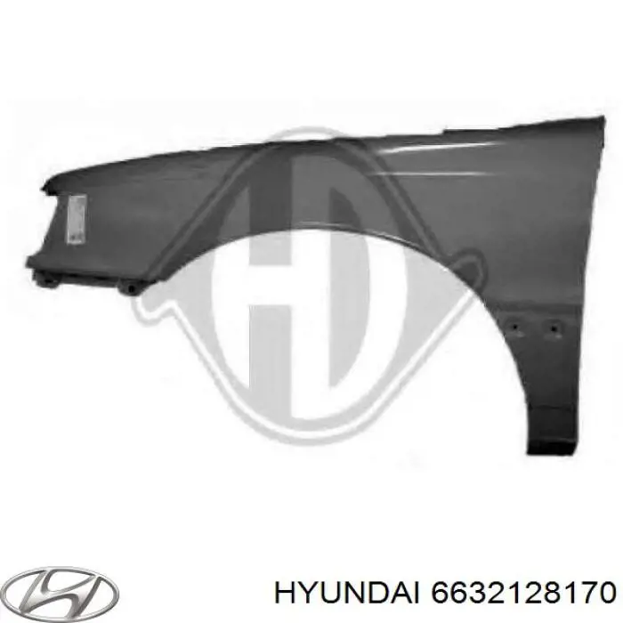 Крыло переднее правое 6632128170 Hyundai/Kia