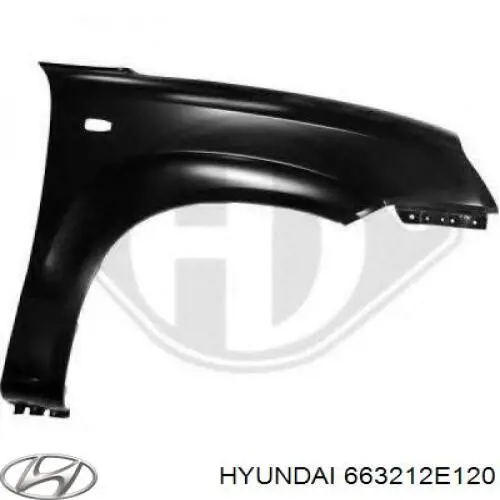 663212E120 Hyundai/Kia pára-lama dianteiro direito