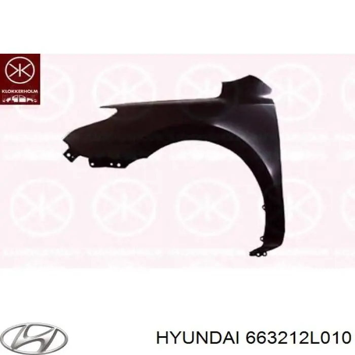 Крыло переднее правое 663212L010 Hyundai/Kia