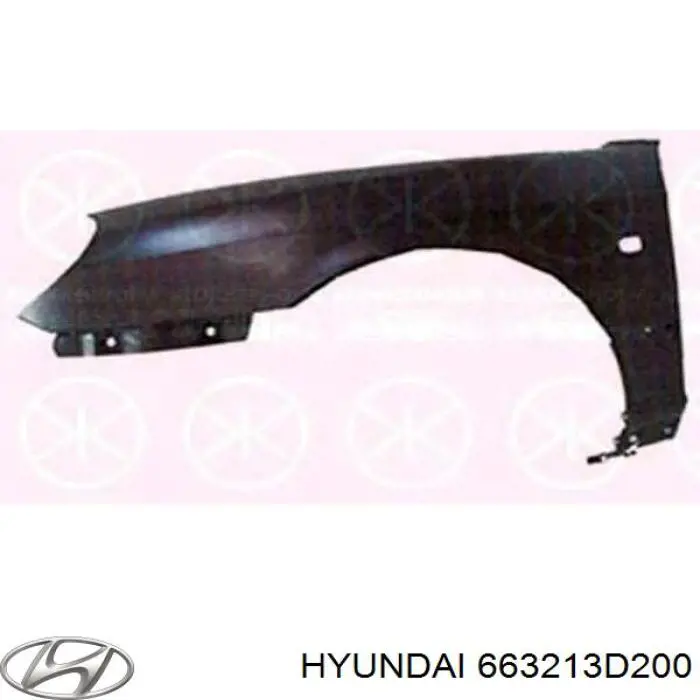 Крыло переднее правое 663213D200 Hyundai/Kia