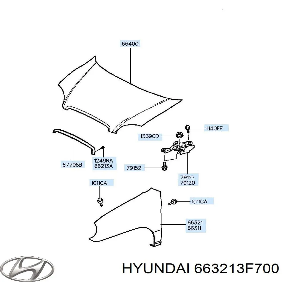 663213F700 Hyundai/Kia крыло переднее правое