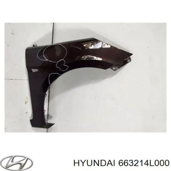 Крыло переднее правое 663214L000 Hyundai/Kia