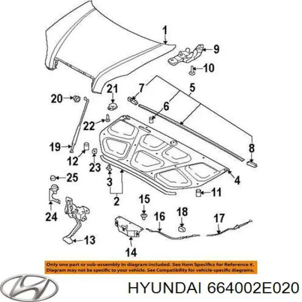 Купить 664002E020 Hyundai/Kia Капот
