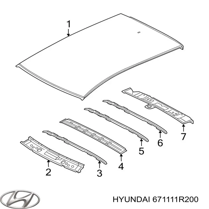 Крыша 671111R200 Hyundai/Kia