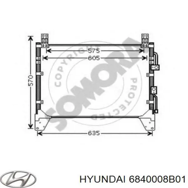 Радиатор кондиционера 6840008B01 Hyundai/Kia