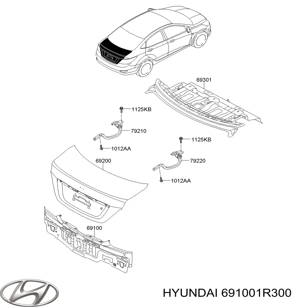 Перегородка Hyundai/Kia 691001R300 цена, от 152.95 USD