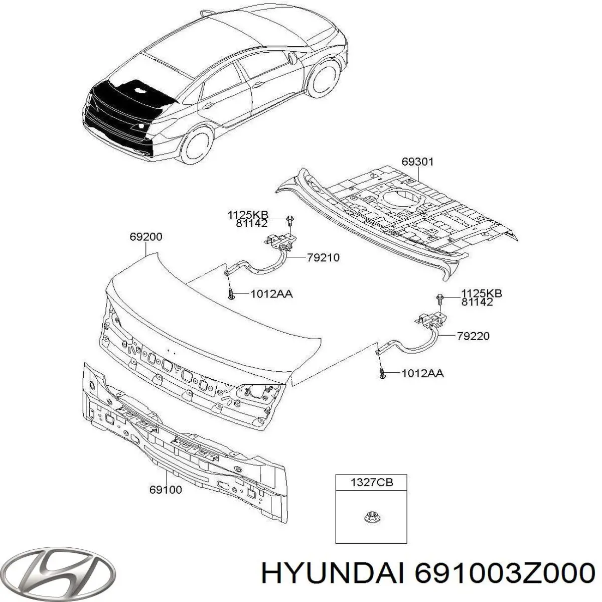 691003Z000 Hyundai/Kia Панель багажного отсека