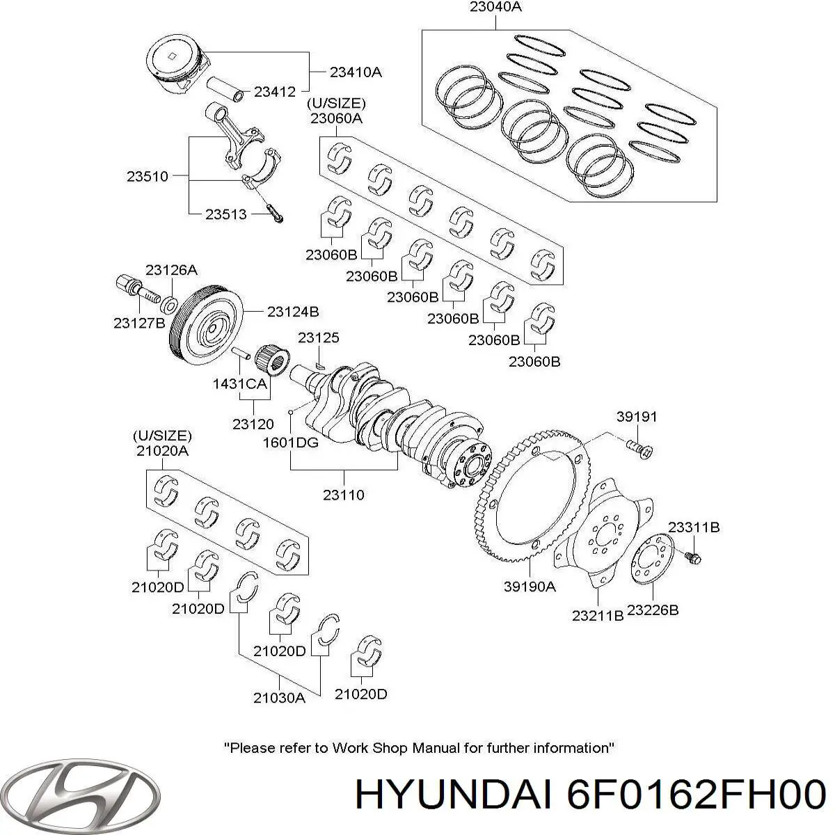 Коленвал двигателя 231102F010 Hyundai/Kia