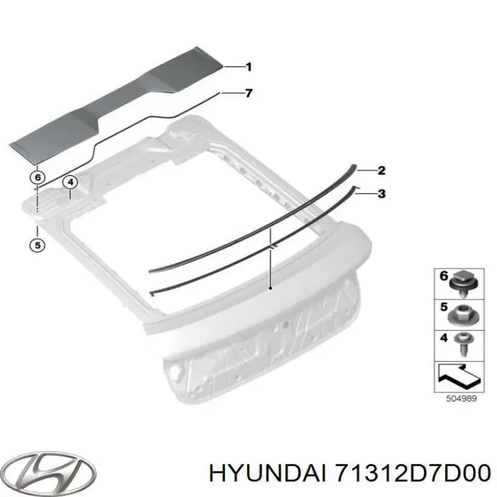 71312D7D00 Hyundai/Kia Левый внешний порог