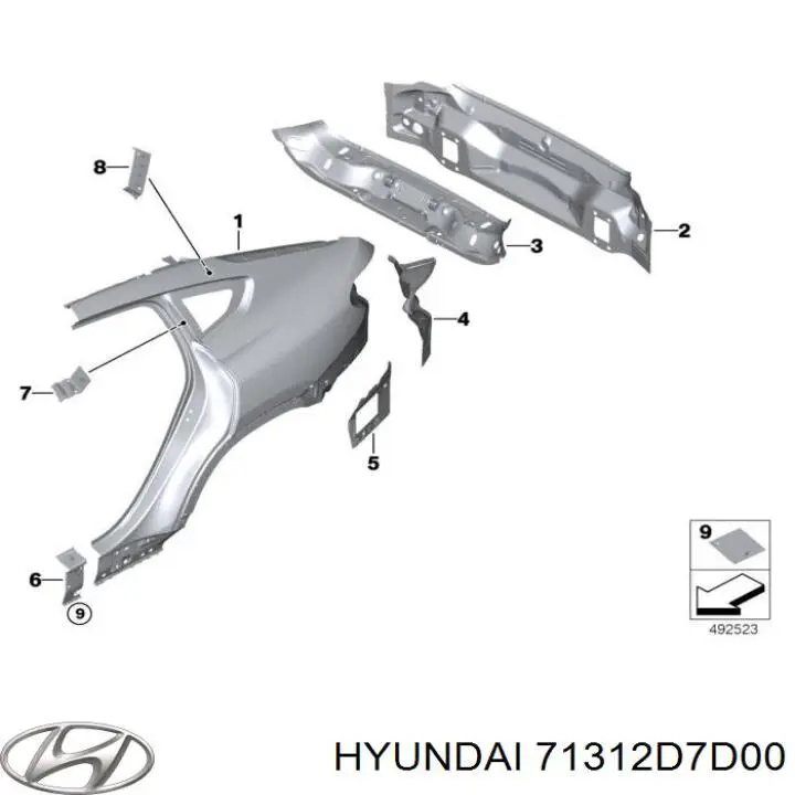 Порог внешний левый Hyundai/Kia 71312D7D00 цена, от 264.79 USD