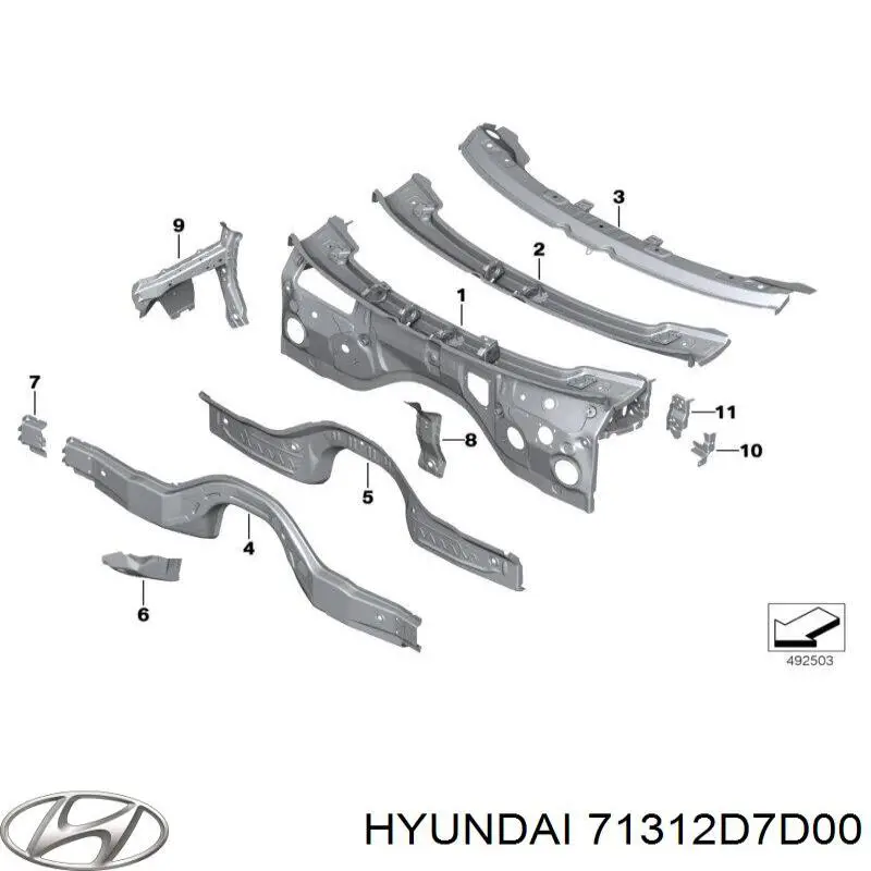 Купить 71312D7D00 Hyundai/Kia Порог внешний левый