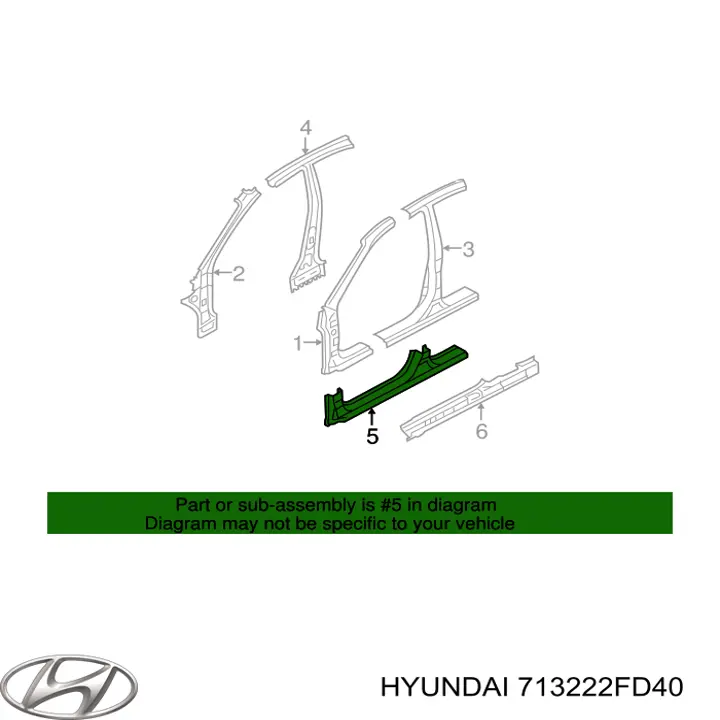 Порог внешний правый KIA Cerato I седан (LD) (2004 - 2008) цена, от 76.02 USD
