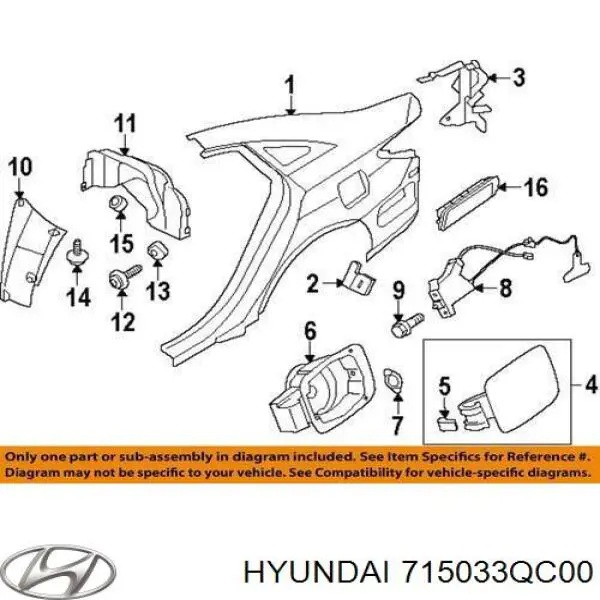 715033QC00 Hyundai/Kia Крыло заднее