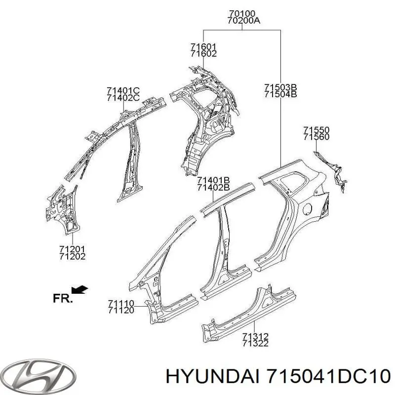 715041DC10 Hyundai/Kia Крыло заднее правое
