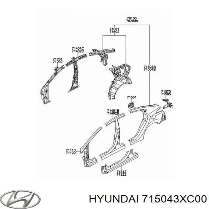 Крыло заднее правое на Hyundai Elantra MD