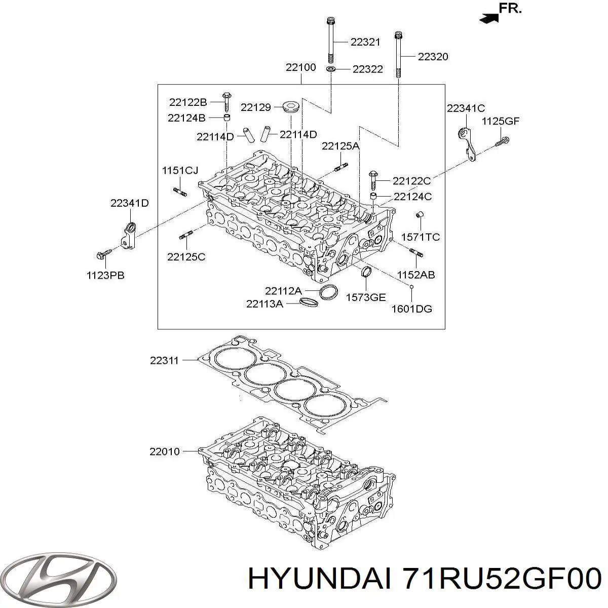71RU52GF00 Hyundai/Kia Головка блока цилиндров